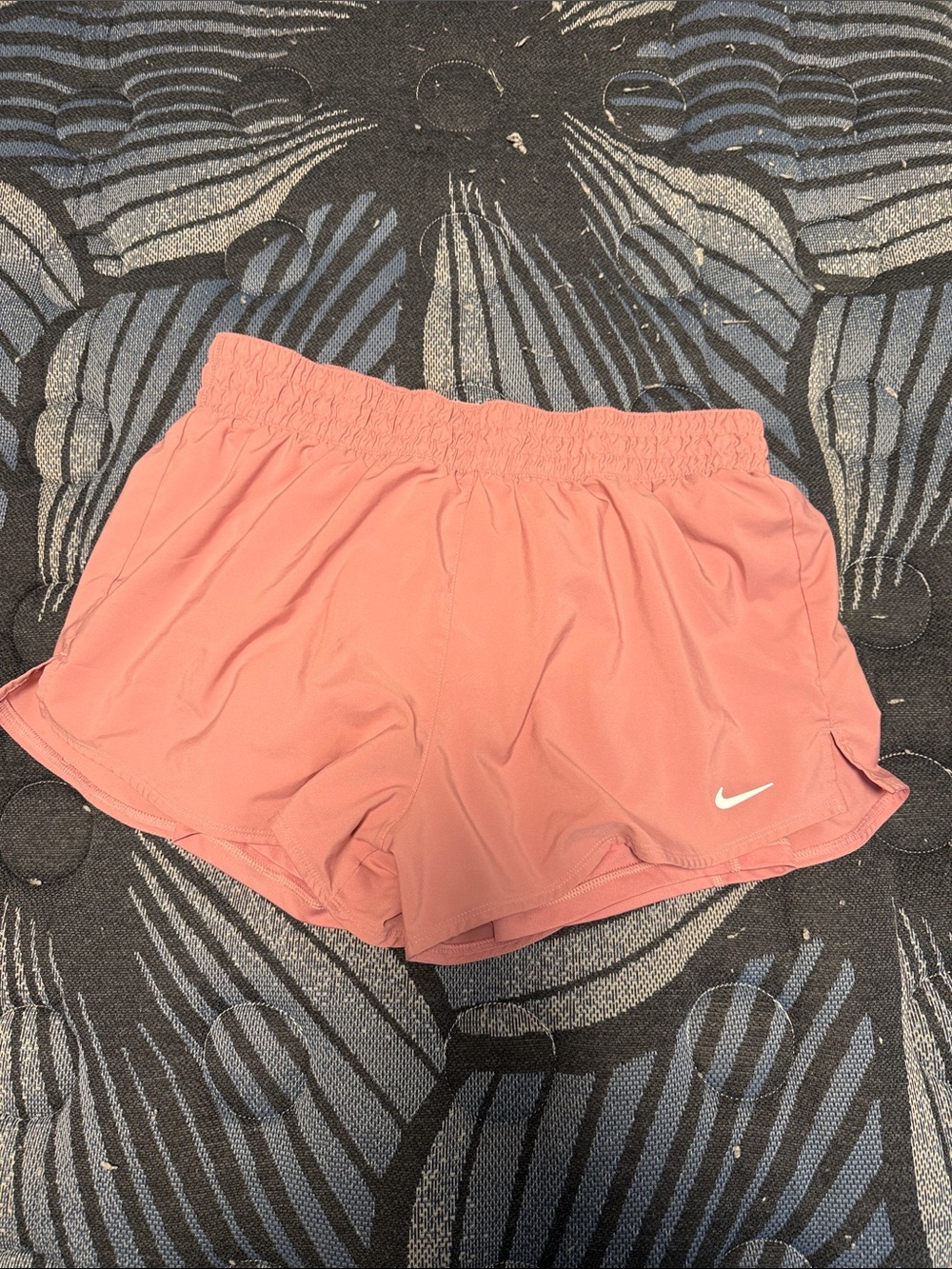 Nike Women's Coral Athletic Shorts with White Swoosh